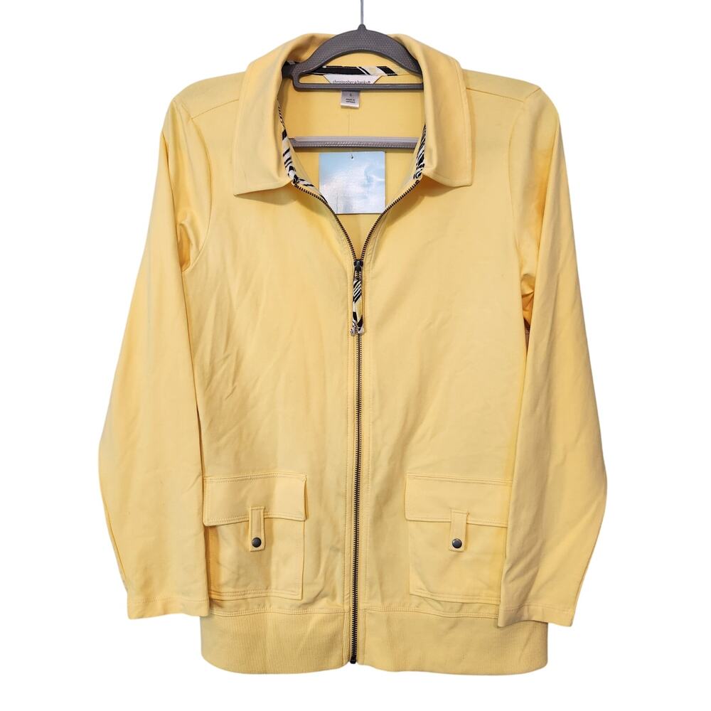 NWT‎ Christopher & Banks Butter Yellow Full Zip Lightweight Jacket Women's S
